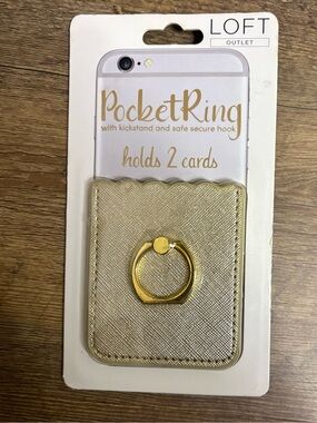LOFT Gold PocketRing Card Holder with Ring Grip
